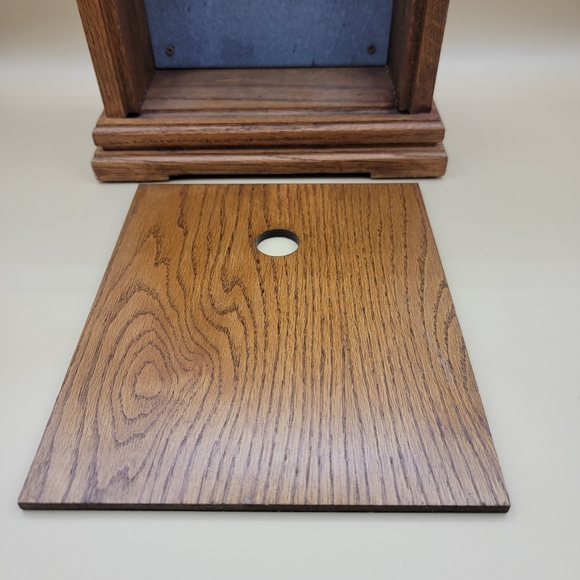 Ridgeway Desk Mantel Clock Real Oak Wood Quartz Movement USA Tested Works - Picture 11 of 16